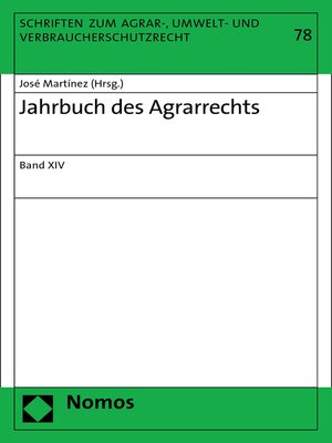 cover image of Jahrbuch des Agrarrechts